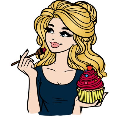 pretty woman with a cupcake