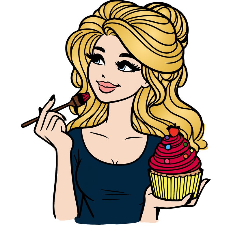 pretty woman with a cupcake