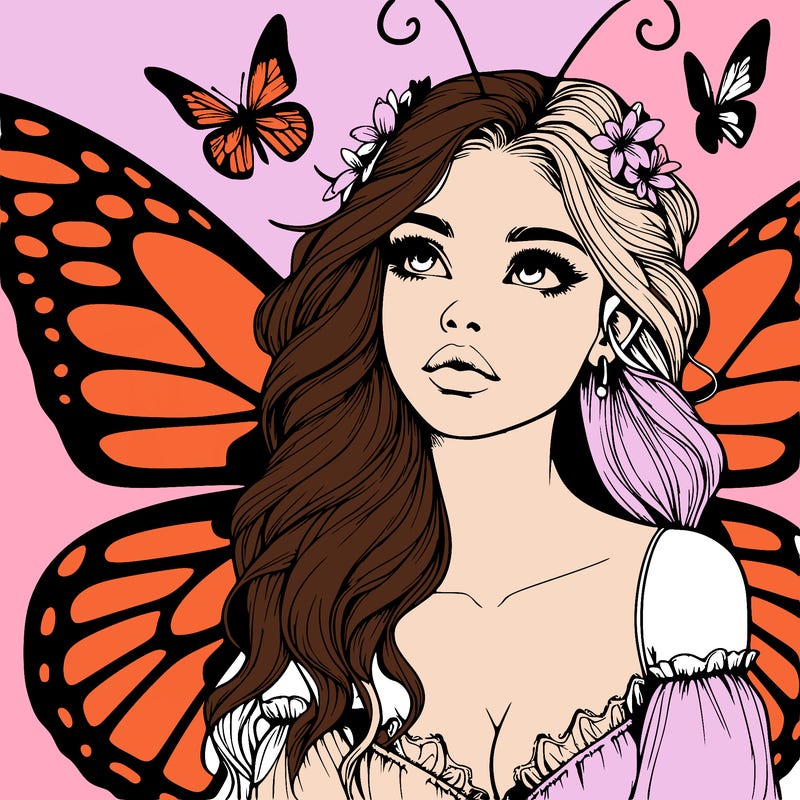 butterfly fairy realistic girl