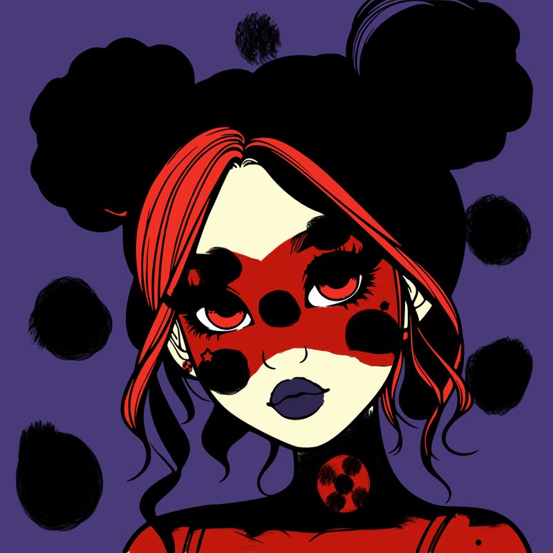 realistic girl with space buns