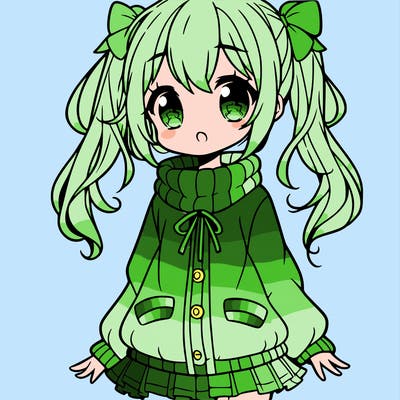 anime girl with cute clothes