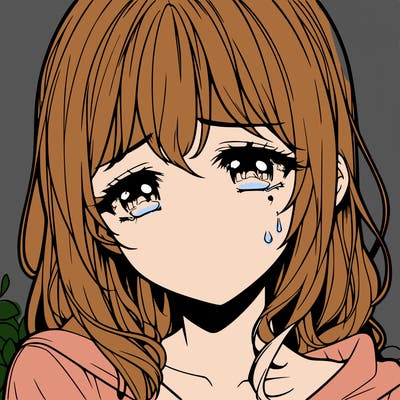sad realistic anime girl