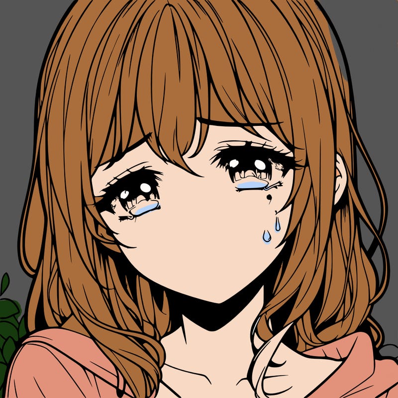 sad realistic anime girl