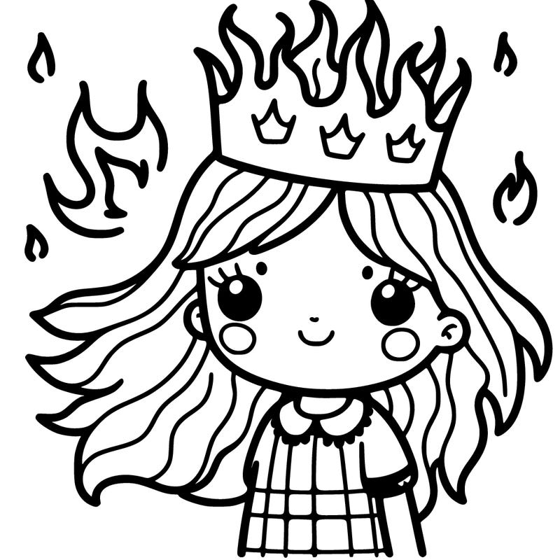 girl with fier crown