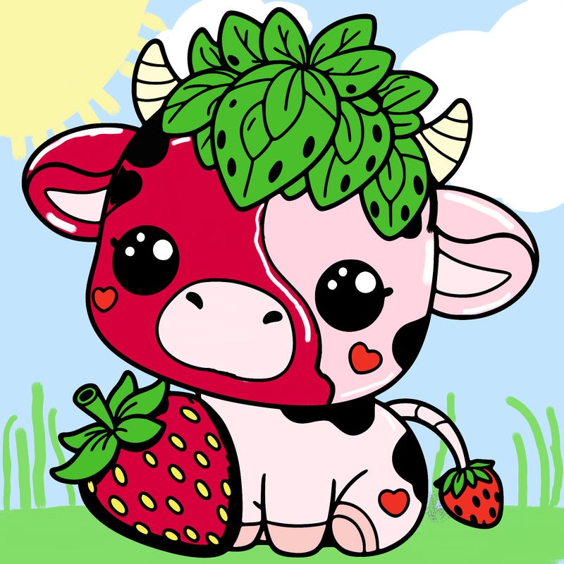 cute strawberry cow