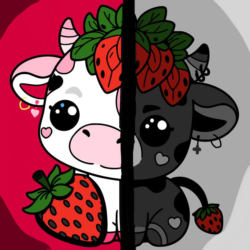 cute strawberry cow