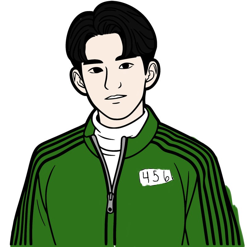 k-pop man in a track suit