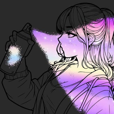 a realistic girl spray, painting