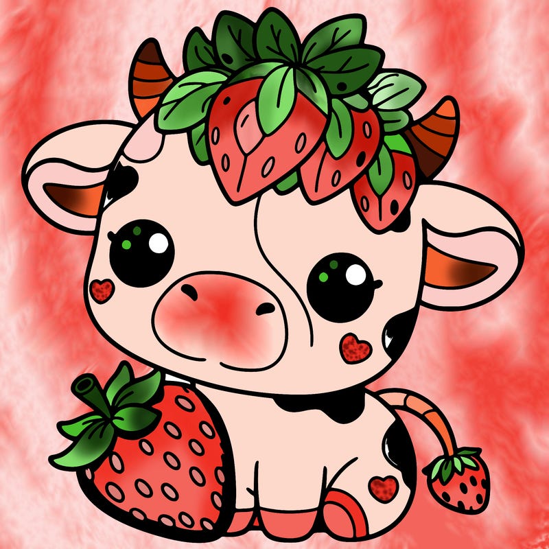 cute strawberry cow
