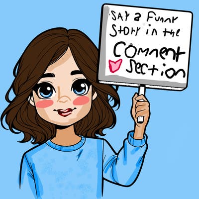 realistic girl holding up a sign