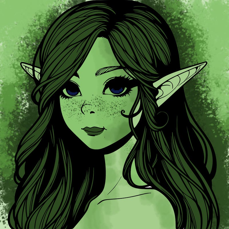 elf girl realistic dark fantasy