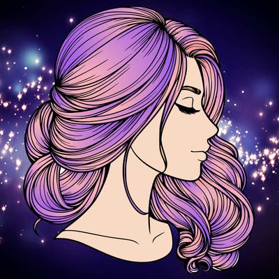 realistic woman's head & hair