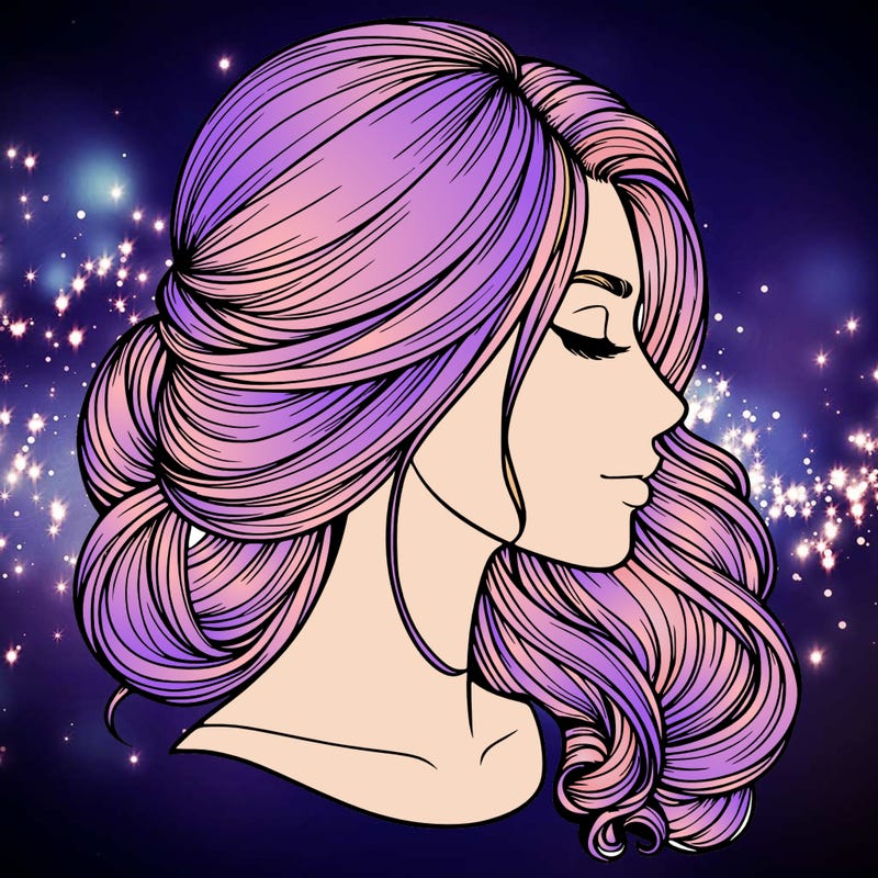 realistic woman's head & hair