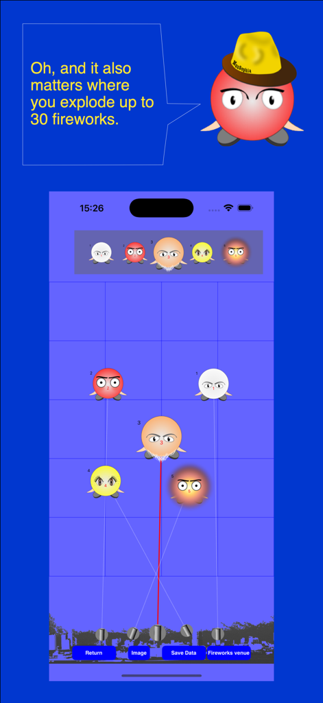 Let's start fireworks festival - Interface for setting the explosion height and position of fireworks on a grid