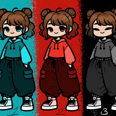 calm realistic girl in a big baggy outfit #cute #tomboy