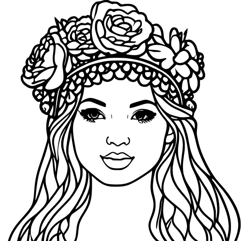 girl with flowers crown