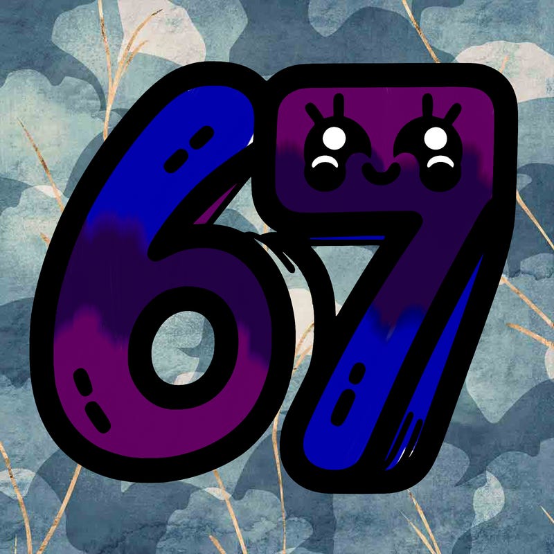 the numbers 67
