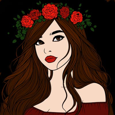 realistic girl with flower crown