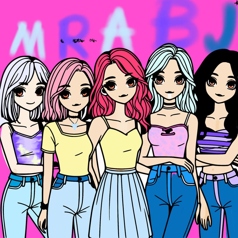 a group of girls realistic