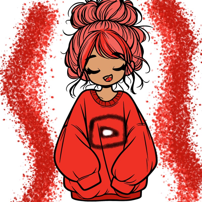 girl with baggy sweatshirt and messy bun