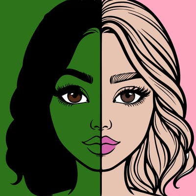 realistic girl split half