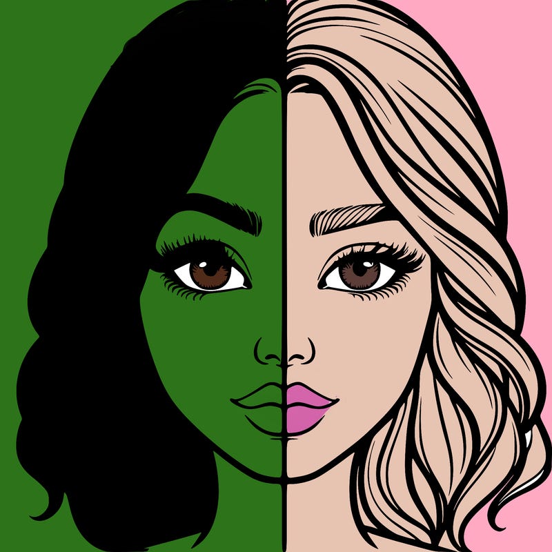 realistic girl split half