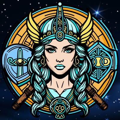 realistic valhalla goddess  symbol
