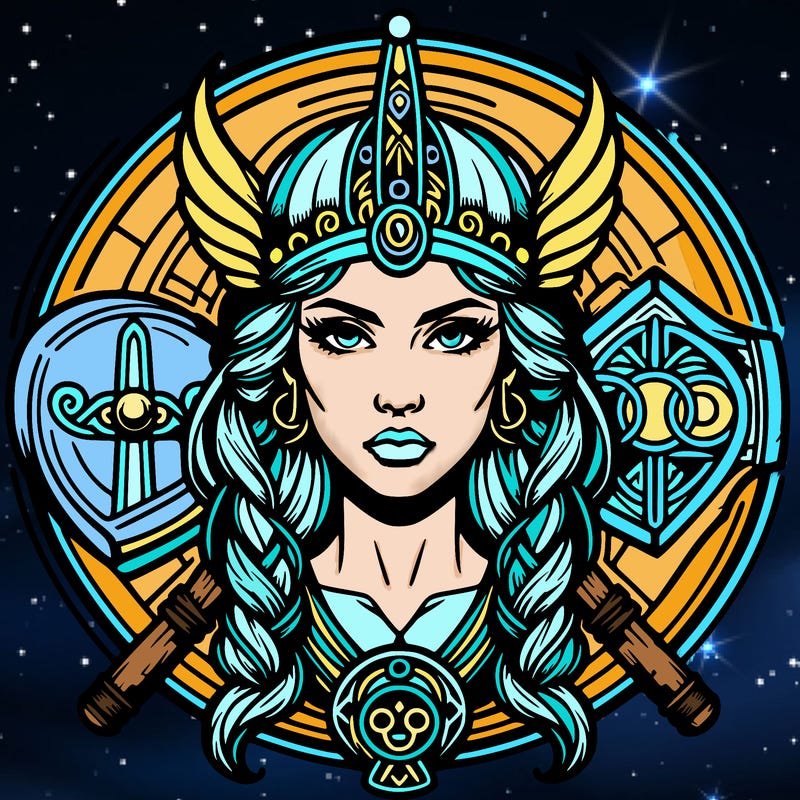 realistic valhalla goddess  symbol