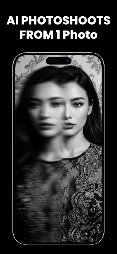 Tooner AI: Photo Editor - AI photoshoot effect on a portrait photo in Tooner AI app