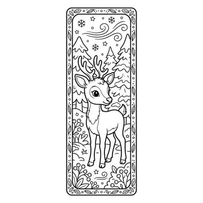 Dive into a charming forest scene with this delightful reindeer calf coloring bookmark. Perfect for all ages, it transforms your reading experience into a creative adventure.