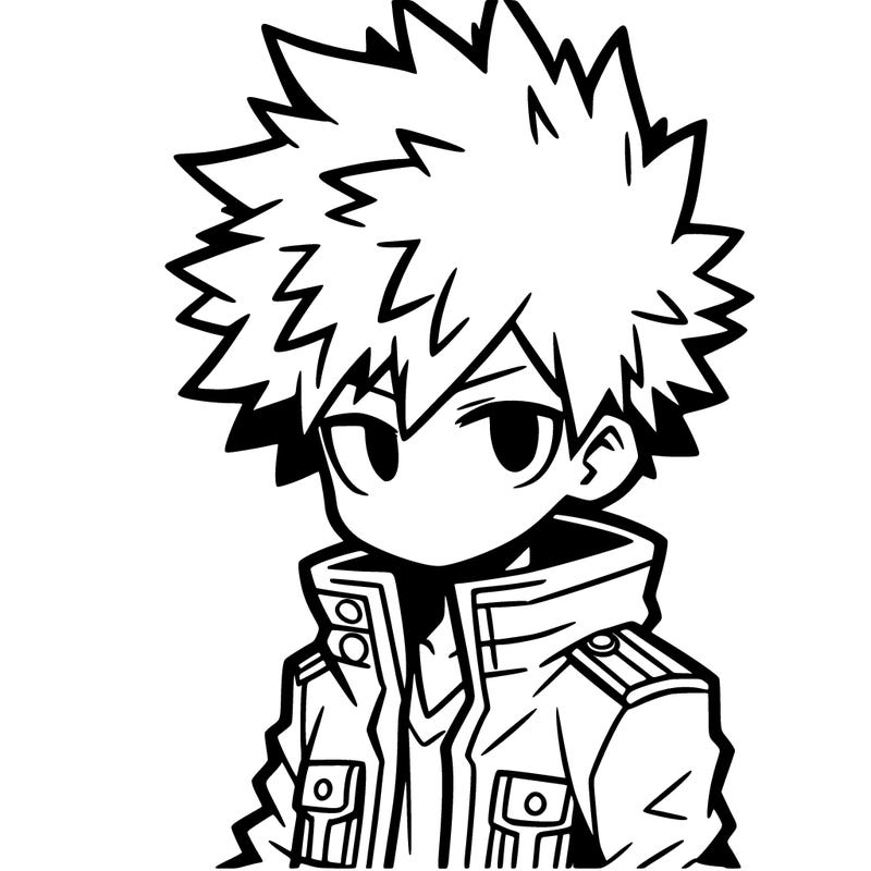 spiky hair anime boy wearing a jacket