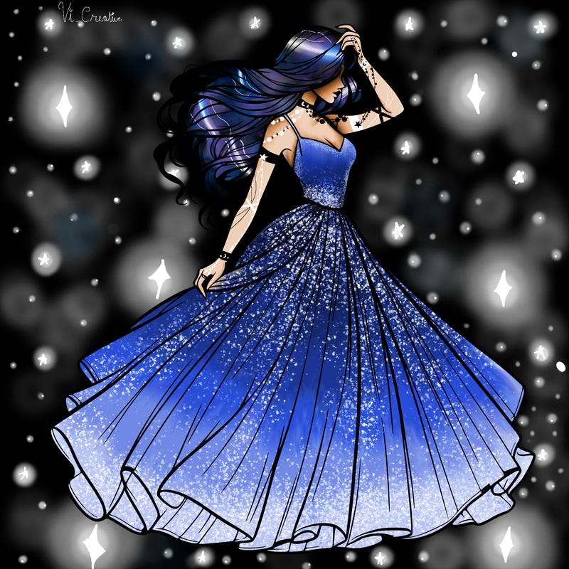 realistic woman with dress flowing in the wind