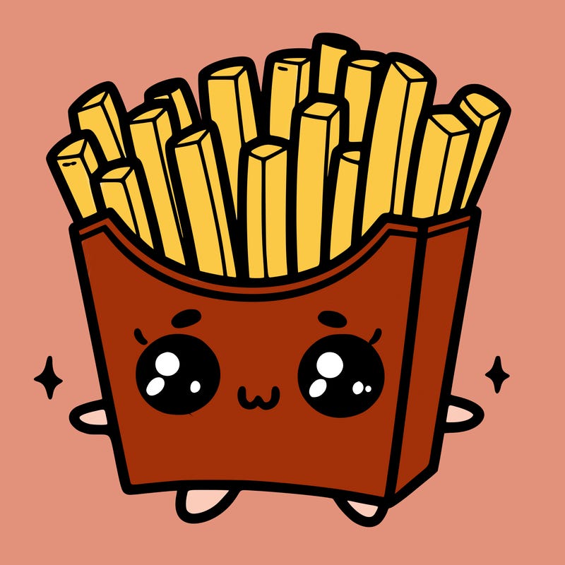a cute. french fries