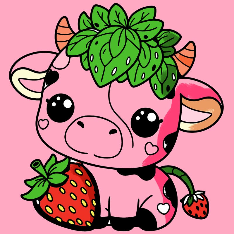 cute strawberry cow