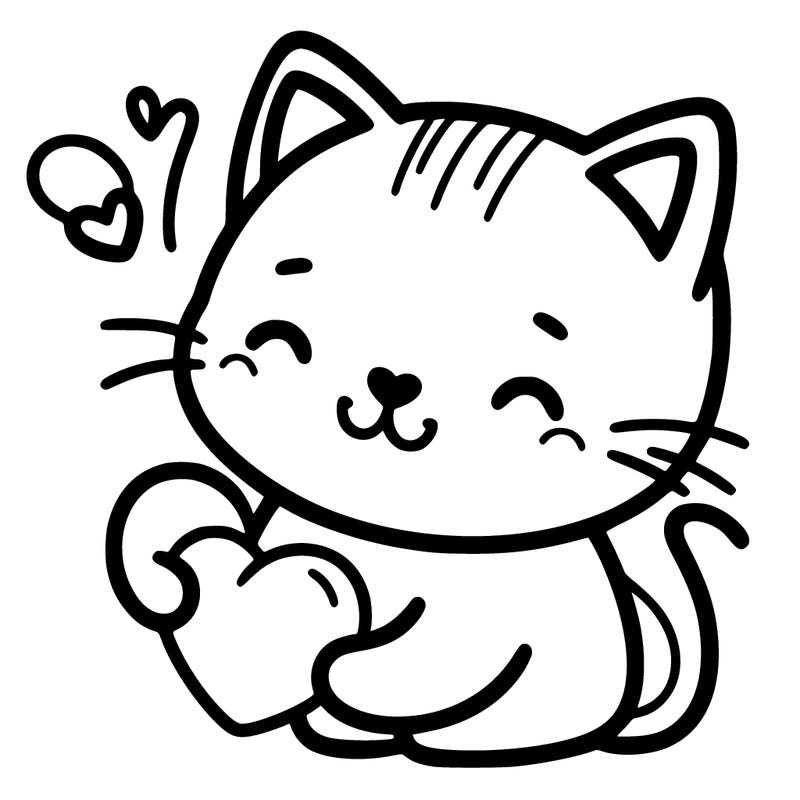 cat holdinh heart