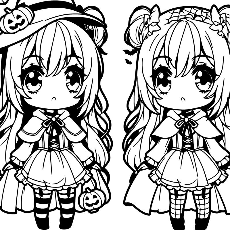 cute anime girl halloween