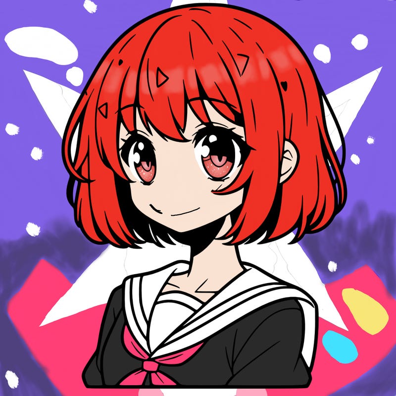 a anime girl with short hair
