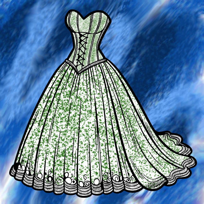 wedding dress-corset and a long and flowy skirt