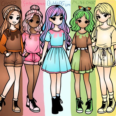 a group of five girls