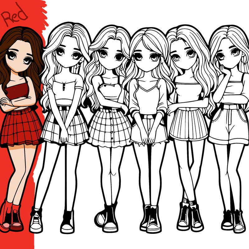 a group of girls realistic