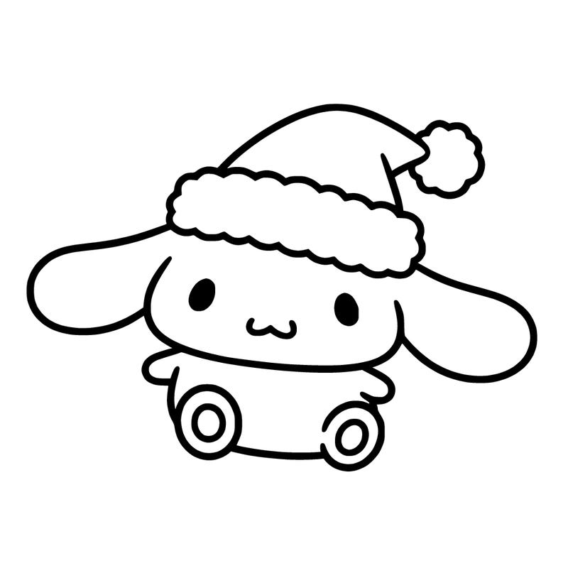 cinnamon roll from hello kitty and friends wearing a christmas hat