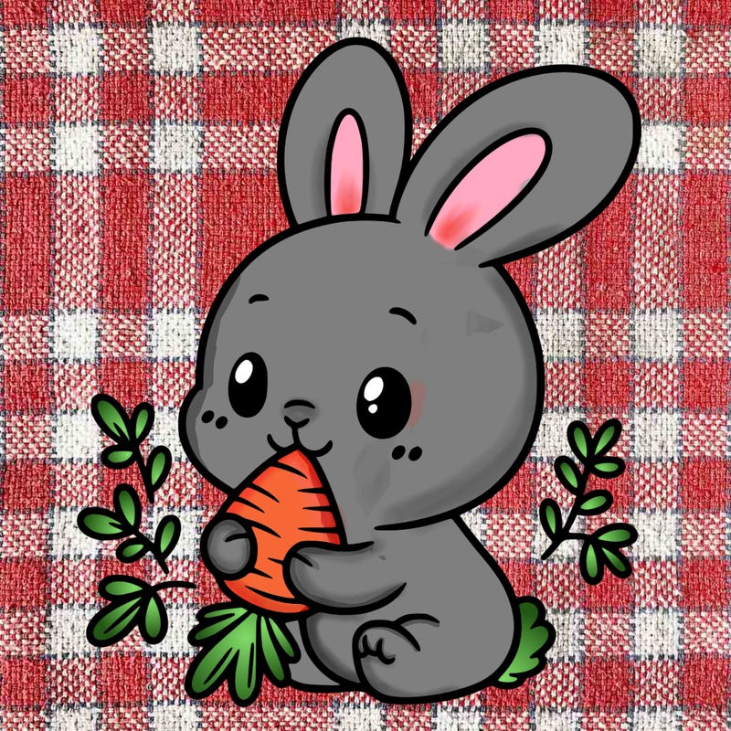 a cute bunny eating a carrot
