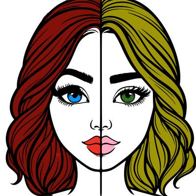 realistic girl split half