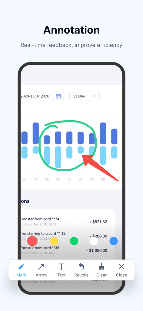 DeskIn Remote Desktop - Application DeskIn affichant des outils d'annotation en temps réel sur un graphique d'écran distant