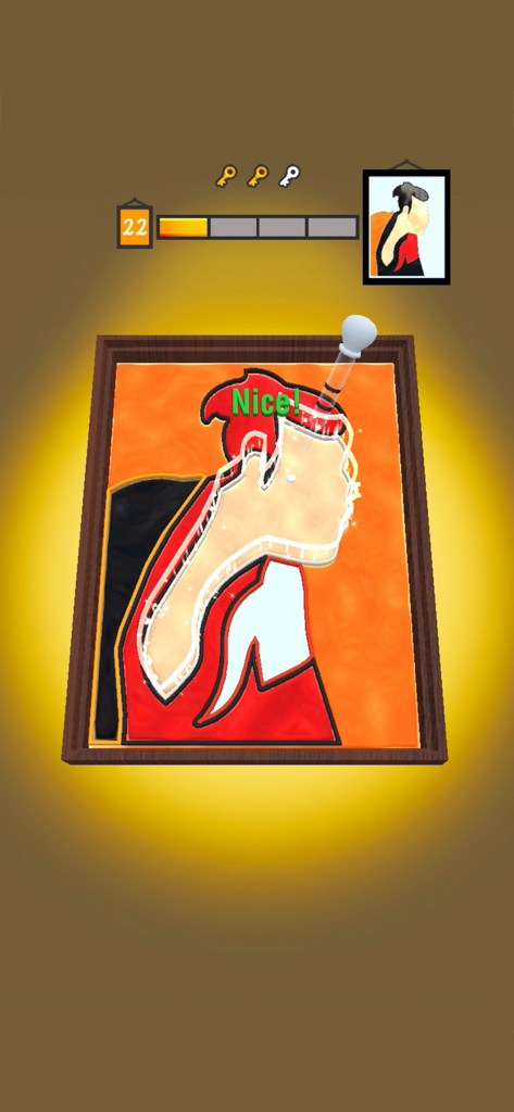 Paint Dropper - 물감 방울 도구를 사용하여 전통적인 일본 초상화 퍼즐을 푸는 Paint Dropper의 게임 플레이 스크린샷