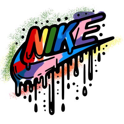 dripping nike logo