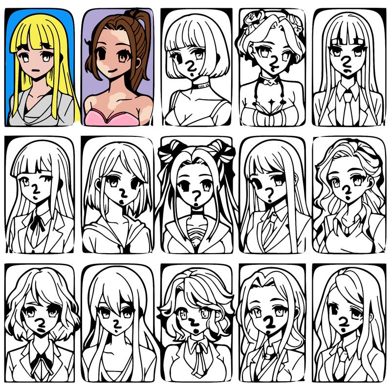 girls that look diffrent anime