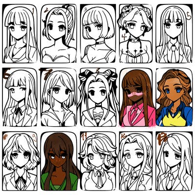 girls that look diffrent anime