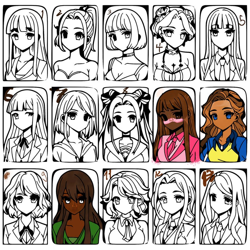 girls that look diffrent anime