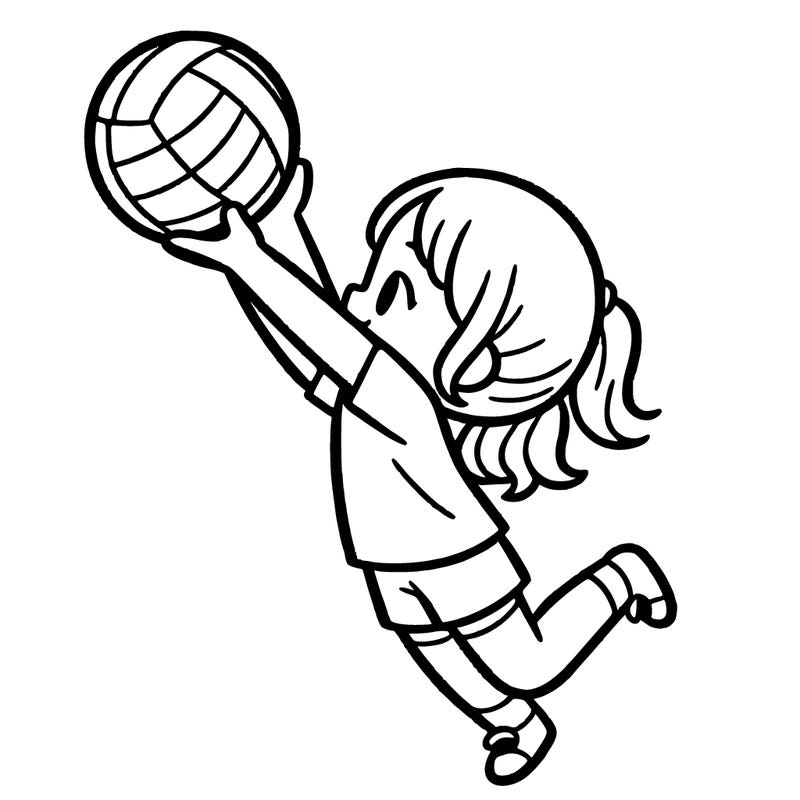 a girl hitting a volleyball.